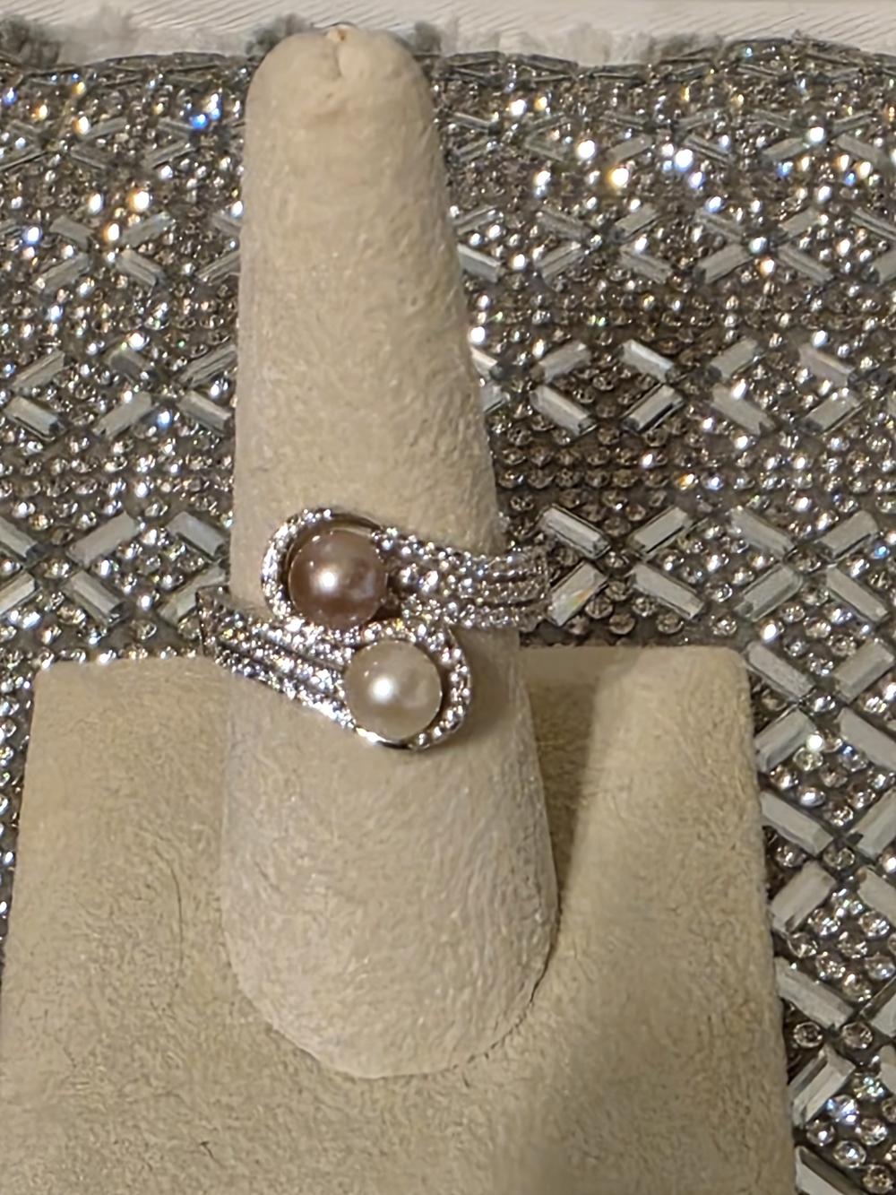 Vantel Pearls NWT Fifth Avenue Two-Pearl Ring in Sterling Silver 925 MSRP$119